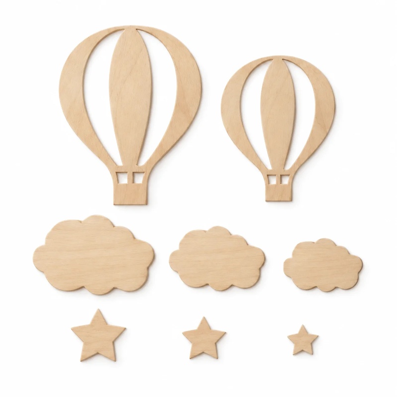 Art And Craft For Nursery - 13-teiliges Holz-Wanddekor-Set 
