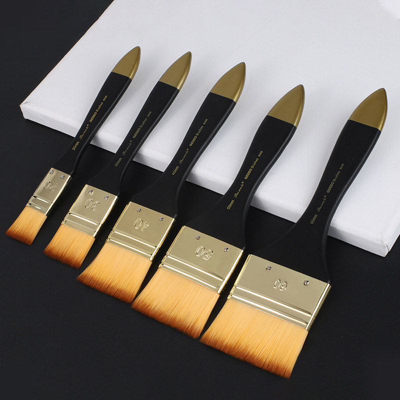 Gouache Paint Set - Flache Malpinsel in 5 Größen, Ölmalpinsel