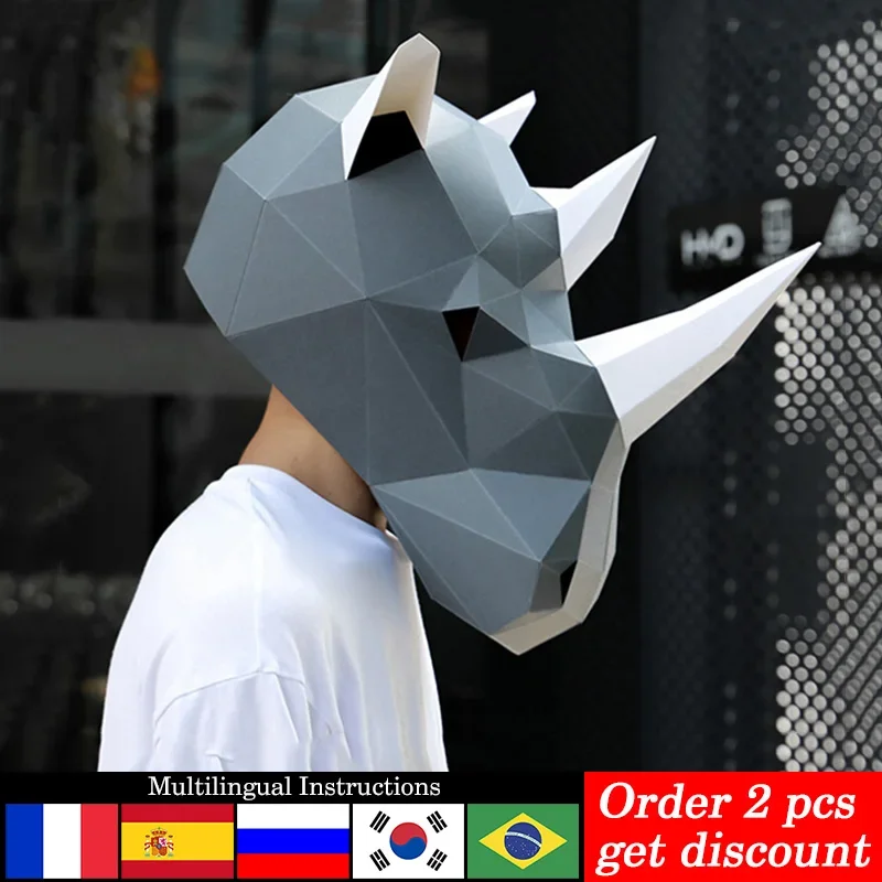 Nashorn-Kopfmaske für Erwachse – Art Craft Cardboard Bewertung und Preis